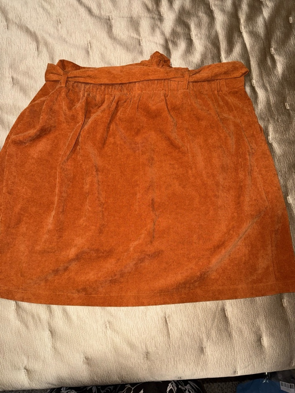 SHEIN Rust Button-Front A-Line Skirt with Tie Waist - 3XL / 4XL - Picture 2 of 4